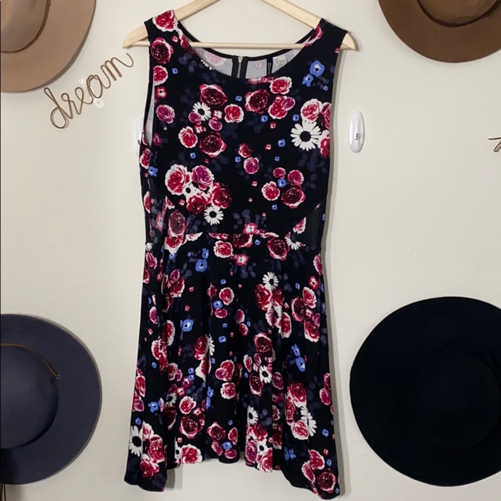 Floral skater dress with zip back